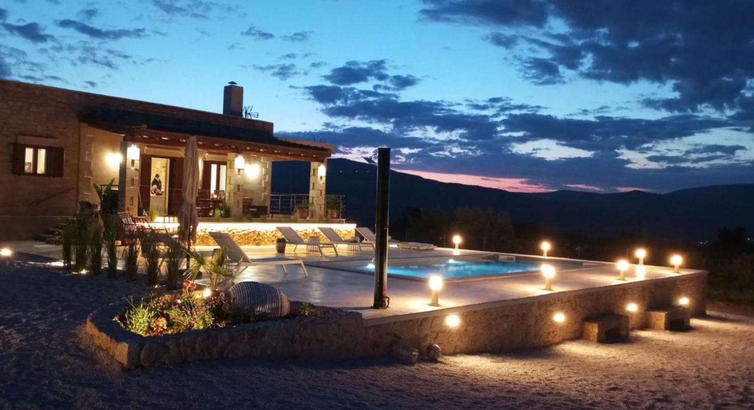 Stone Villa Halepa With Panoramic View. Neon Khorion  Exteriör bild
