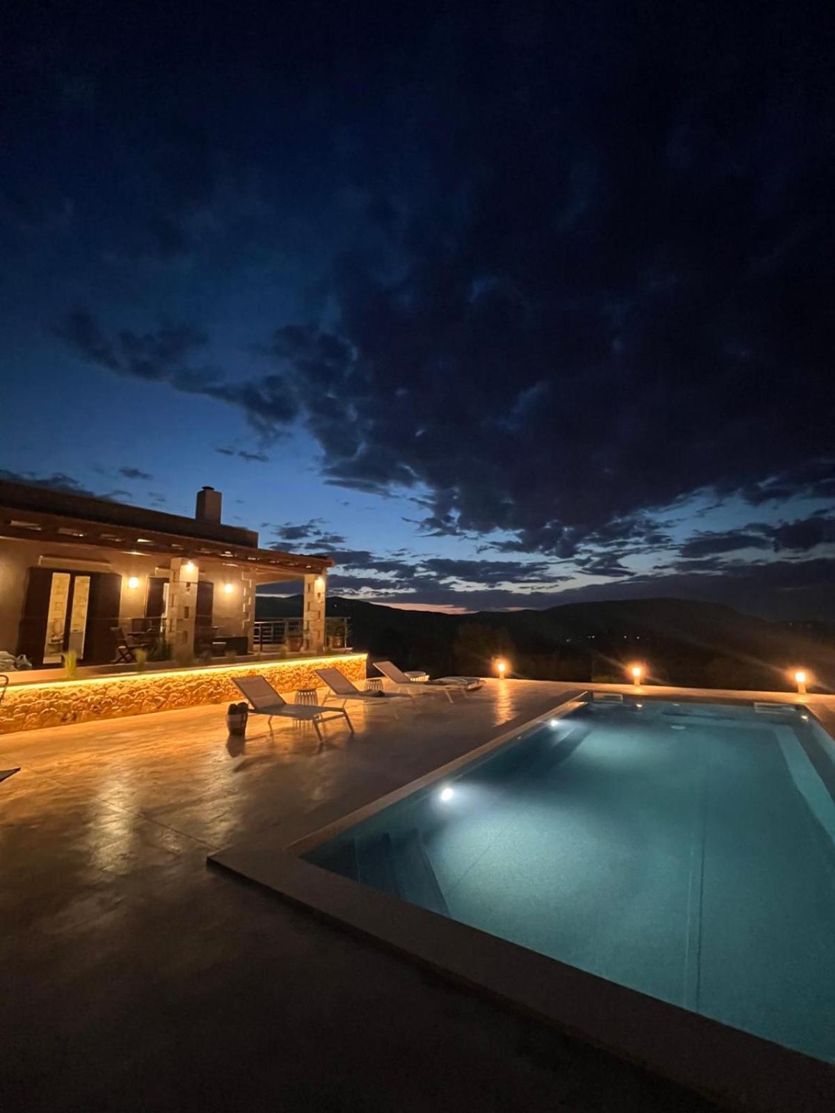 Stone Villa Halepa With Panoramic View. Neon Khorion  Exteriör bild